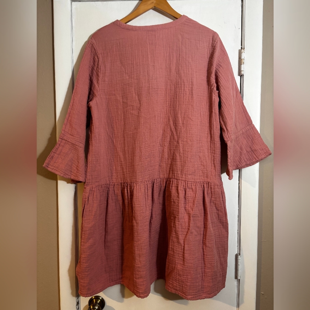 The Drop light pink flowy boho dress, ties on chest, size XL - Picture 6 of 6